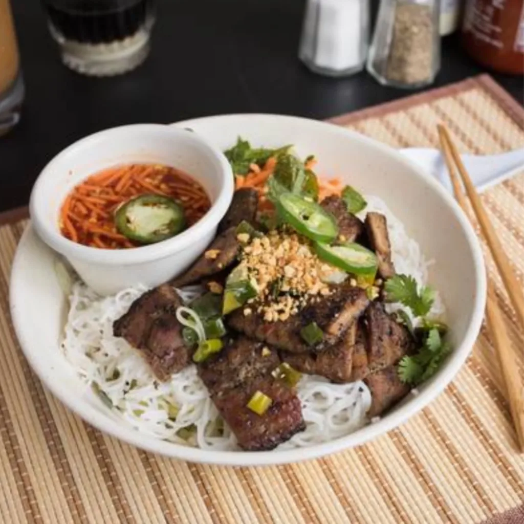 Pork shish kebab vermicelli - bún thịt nướng