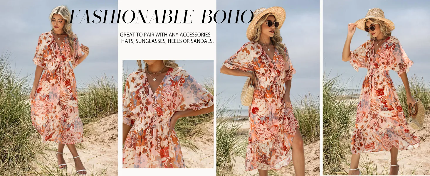 Floral Midi Dress Viet California